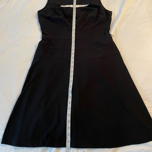 Vintage Cache Fit and Flare Dress in Black with Gold Mirror Plate Belt Size 10 - Picture 10 of 15